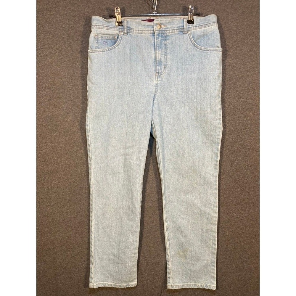 Gloria Vanderbilt Women's Petite Light Wash Straight Leg Denim Jeans Size‎ 12P
